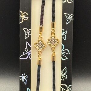 Gold Clover Rhinestone Bracelet Women Accessories